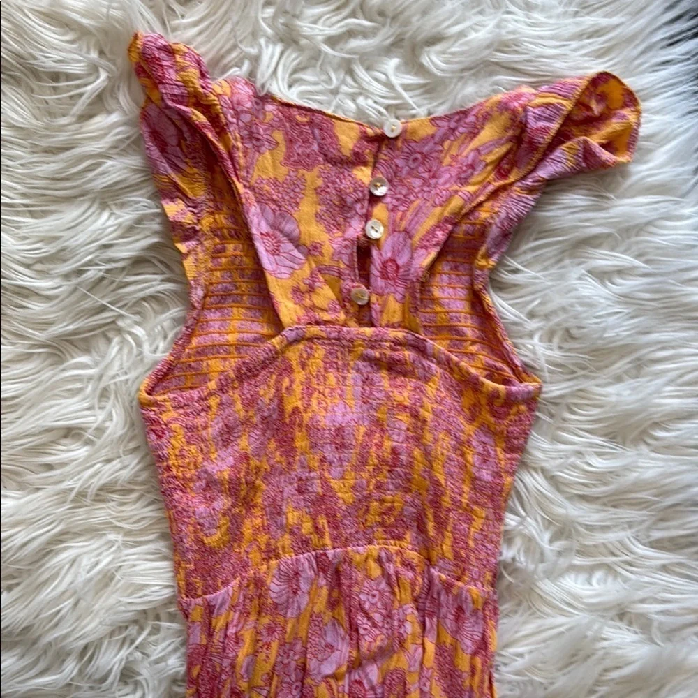 Floral Pink and Yellow Maxi Dress